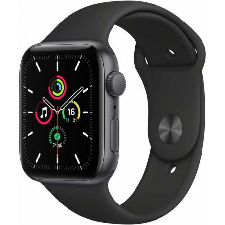 Умные часы Apple Watch SE GPS 44mm Space Gray Aluminium Case with Black Sport Band MYDT2RU/A