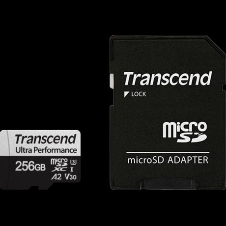 Карта памяти Micro SecureDigital 256Gb Transcend UHS-I Class U3 V30 A2 (TS256GUSD340S) + SD адаптер