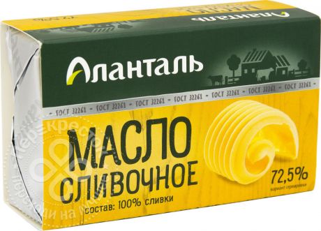 Масло сливочное Аланталь Крестьянское 72.5% 180г