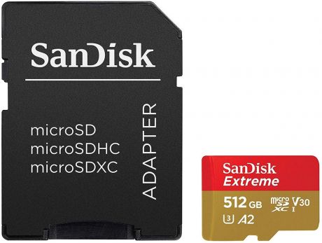 SanDisk microSD SDSQXA1-512G-GN6MA Extreme + adapter 512Gb