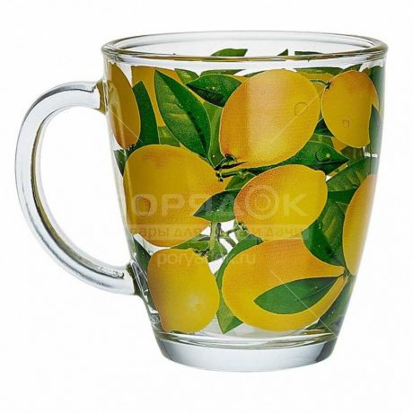 Кружка стеклянная Лимоны 2025-Д, 350 мл