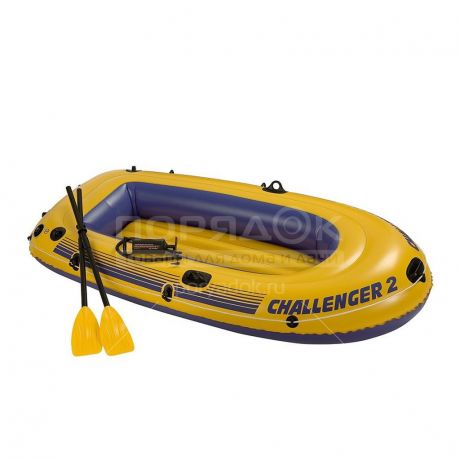 Лодка надувная Intex Челленджер-2 с насосом и веслами 170 кг, 236х114х41 см