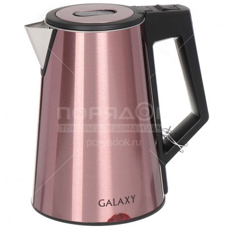 Чайник электрический металлический Galaxy GL 0320, 1.7 л, 2 кВт, розовое золото