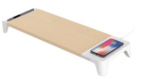 XtremeMac Wooden Stand with Wireless Charging 10W (белый)