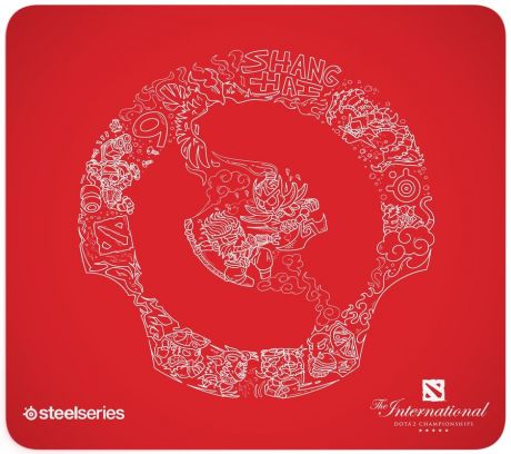 SteelSeries QcK Large Dota 2 Edition (красный, с рисунком)