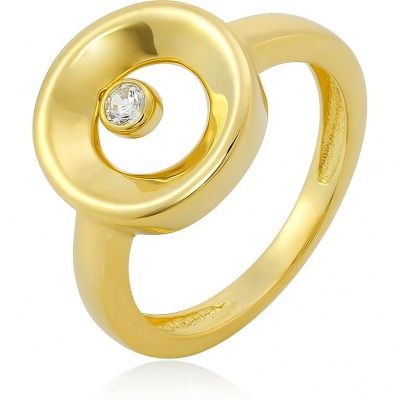 Кольцо с фианитами из жёлтого золота