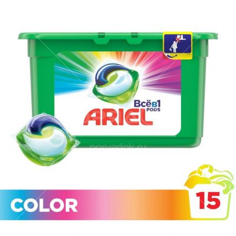 Капсулы для стирки Ariel Color & Style, 15 шт, 28.8 г