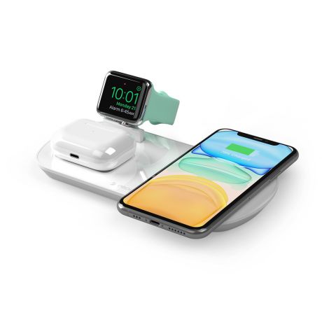 Беспроводная зарядная панель 3 в 1 Для IPhone, Apple Watch, Airpods Deppa (24010), White