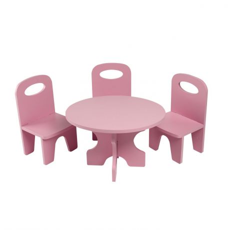 PAREMO Набор мебели для кукол "Классика": стол + стулья, цвет: розовый (PFD120-38)