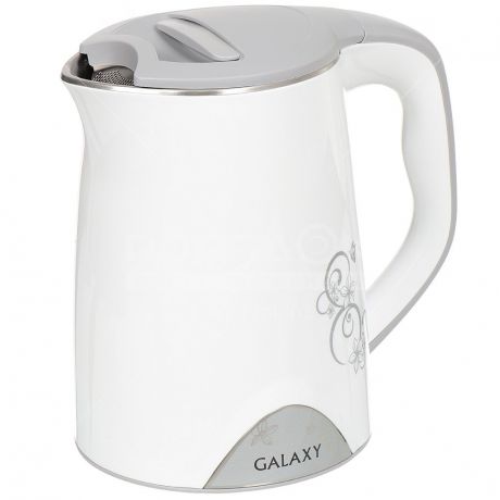 Чайник электрический металлический Galaxy GL 0340 белый, 1.5 л, 1.8 кВт