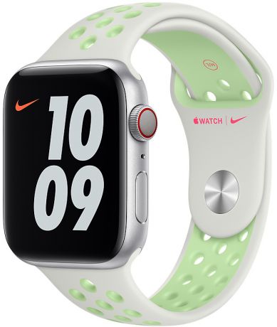 Ремешок Apple Nike Sport Band для Apple Watch 44мм (бело-зеленый)