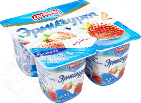 Продукт йогуртный Эрмигурт Клубника 3.2% 100г