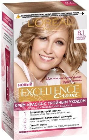 Крем-краска для волос Loreal Paris Excellence creme 8.1 Светло-русый пепельный