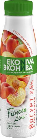 Йогурт питьевой ЭкоНива Fitness Line с персиком 2.5% 300г