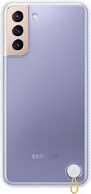 Чеxол (клип-кейс) Samsung Galaxy S21 Clear Protective Cover прозрачный с белой рамкой (EF-GG996CWEGRU)