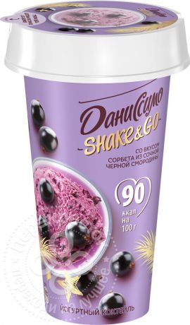 Коктейль йогуртный Даниссимо Shake&Go Сорбет из сочной черной смородины 2.7% 190г