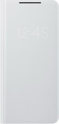 Чеxол (флип-кейс) Samsung Galaxy S21 Ultra Smart LED View Cover светло-серый (Light Gray) (EF-NG998PJEGRU)