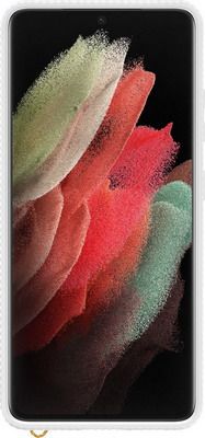 Чеxол (клип-кейс) Samsung Galaxy S21 Ultra Clear Protective Cover прозрачный с белой рамкой (EF-GG998CWEGRU)