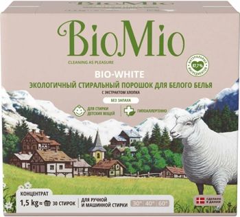 Гипоаллергенный эко стиральный порошок для белого белья BioMio 507.04083.0101