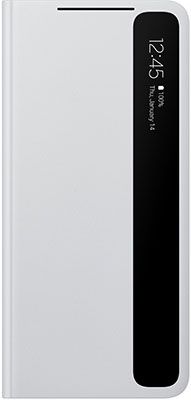 Чеxол (флип-кейс) Samsung Galaxy S21 Ultra Smart Clear View Cover светло-серый (Light Gray) (EF-ZG998CJEGRU)