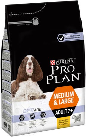 Сухой корм для собак Pro Plan Optiage Medium&Large Adult 7+ с курицей и рисом 3кг