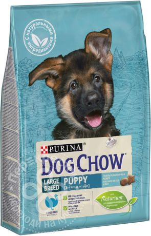 Сухой корм для щенков Dog Chow Large Breed Puppy с индейкой 2.5кг