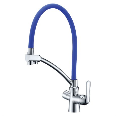 LEMARK Comfort LM3070C-Blue для кухни с подключением к фильтру с питьевой водой (хром)