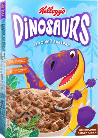 Готовый завтрак Kelloggs Dinosaurs Шоколадные лапы и клыки 220г