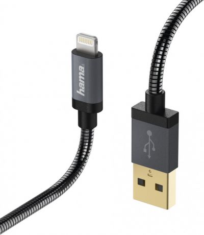 Hama Metal Lightning (m) - USB A (m) 1.5м