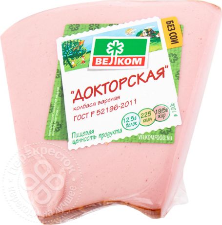 Колбаса Велком Докторская вареная 0.3-0.6кг