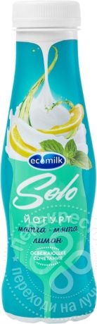 Йогурт питьевой Ecomilk Solo Матча-Мята-Лимон 2.8% 290г