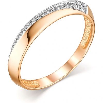 Кольцо с 23 бриллиантами из красного золота