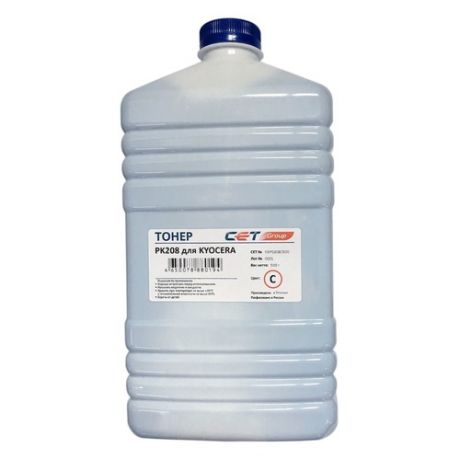 Тонер CET PK208, для Kyocera Ecosys M5521cdn/M5526cdw/P5021cdn/P5026cdn, голубой, 500грамм, бутылка