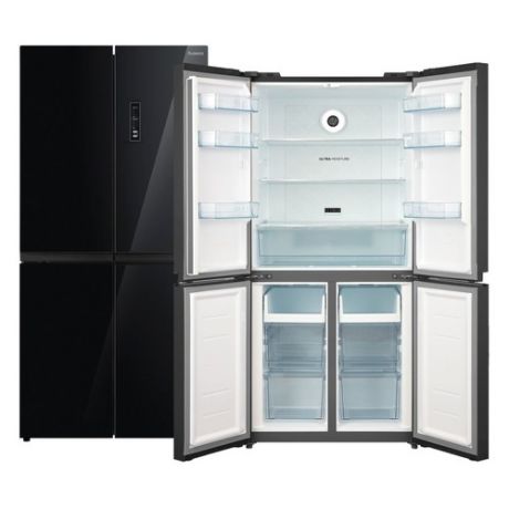 Холодильник БИРЮСА CD 466 BG, трехкамерный, черный
