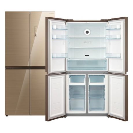 Холодильник БИРЮСА CD 466 GG, трехкамерный, бежевый