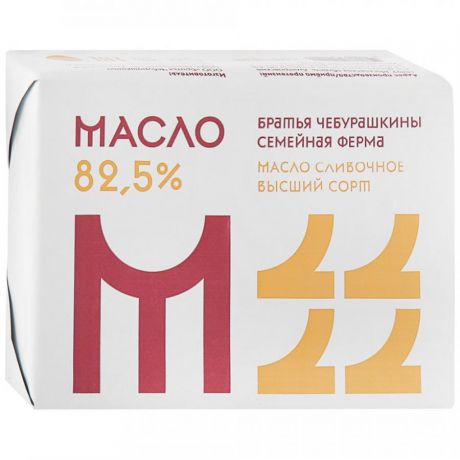Масло Братья Чебурашкины сладкосливочное несоленое 82.5% 200 г