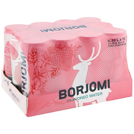 Напиток Borjomi Flavored Земляника-Артемизия без сахара 330 мл 12 штук