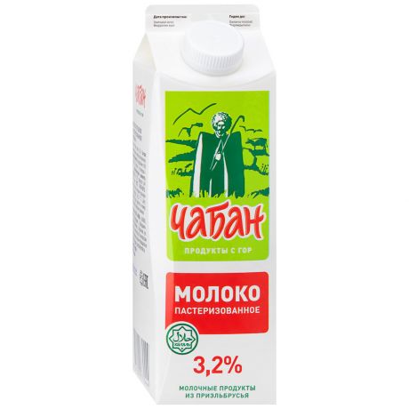 Молоко Чабан пастеризованное 3.2% 900 г