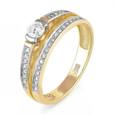 Кольцо с 35 бриллиантами из жёлтого золота