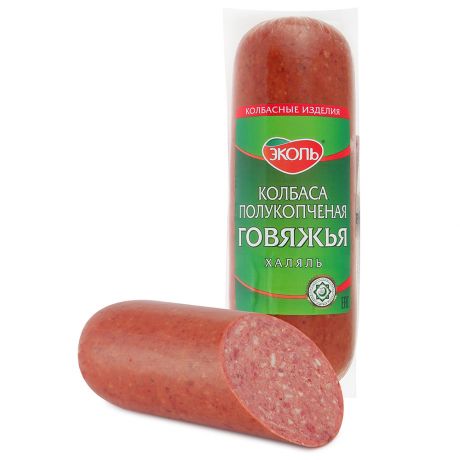 Колбаса полукопченая Эколь Говяжья Халяль 350 г