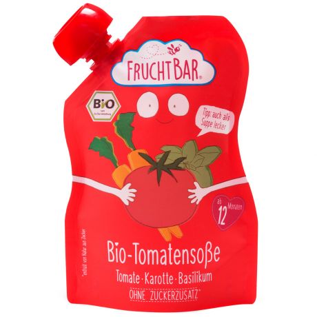 Соус томатный FruchtBar органический с томатом морковью и базиликом с 12 месяцев 190 г