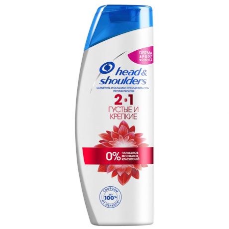 Шампунь и бальзам-ополаскиватель Head&Shoulders Derma&Pure формула Густые и крепкие 2в1 против перхоти 400 мл