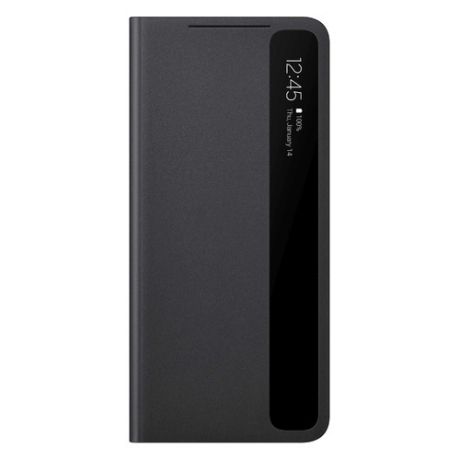Чехол (флип-кейс) SAMSUNG Smart Clear View Cover, для Samsung Galaxy S21 Ultra, черный [ef-zg998cbegru]