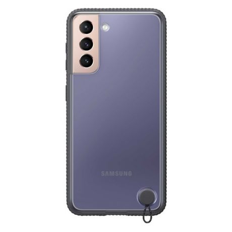 Чехол (клип-кейс) SAMSUNG Protective Standing Cover, для Samsung Galaxy S21, прозрачный/черный [ef-gg991cbegru]