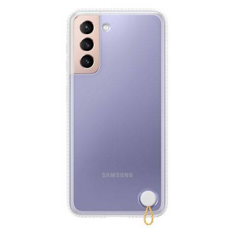 Чехол (клип-кейс) SAMSUNG Protective Standing Cover, для Samsung Galaxy S21, прозрачный/белый [ef-gg991cwegru]