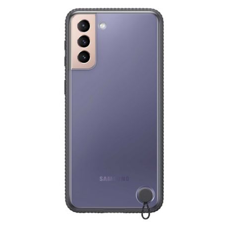 Чехол (клип-кейс) SAMSUNG Protective Standing Cover, для Samsung Galaxy S21+, прозрачный/черный [ef-gg996cbegru]