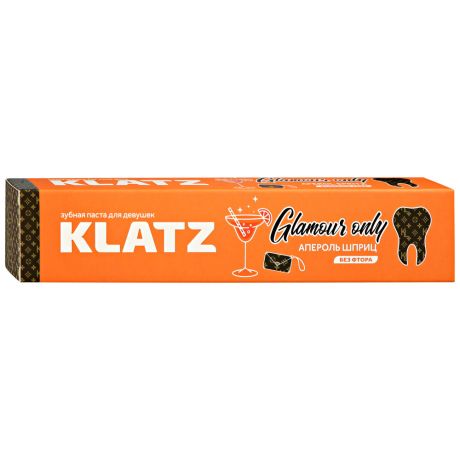 Зубная паста для девушек Klatz Glamour only Апероль шприц без фтора 75 мл