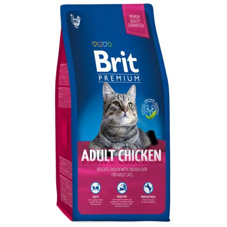 Корм сухой Brit Premium с мясом курицы и куриной печенью для кошек 8 кг