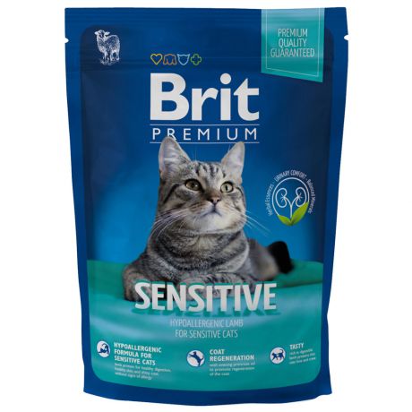 Корм сухой Brit Premium гипоаллергенный с ягненком для кошек 1.5 кг