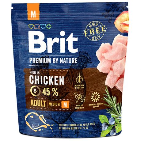 Корм сухой Brit Premium by Nature Adult M для собак средних пород 1 кг